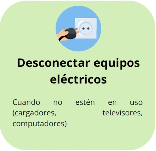 Desconectar equipos eléctricos